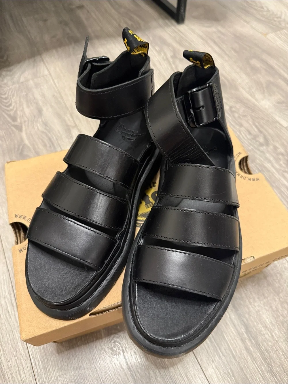 DR MARTENS CLARISSA II WOMEN'S LEATHER PLATFORM SANDALS